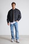 Oversize Bomber Ceket-Siyah