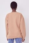 Bisiklet Yaka Sweatshirt-Bej